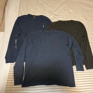 Men’s Polo Long Sleeve Shirts - Set of 3 - Men’s Size M